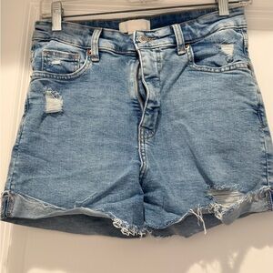 H&M Light Blue Distressed Jean Shorts